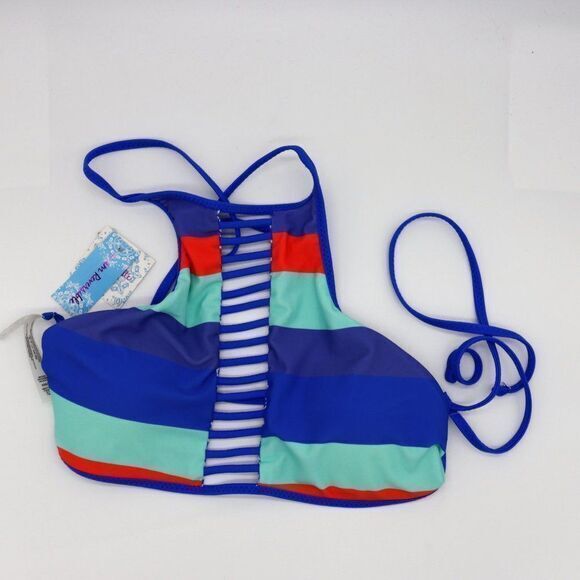 NEW Altar'd State Striped reversible bikini top, Blue, Medium - Picture 1 of 7